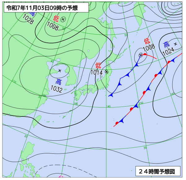 24時間天気予想図
