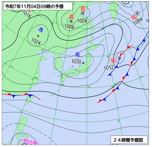 24時間天気予想図