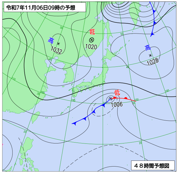 48時間天気予想図