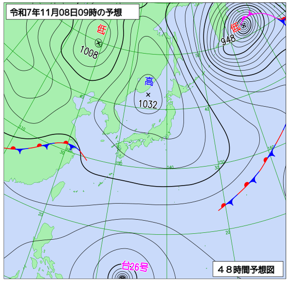 48時間天気予想図