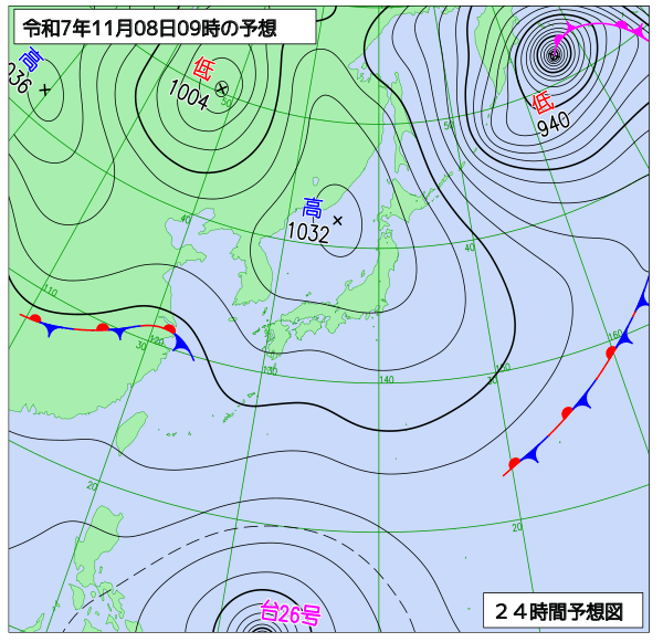 24時間天気予想図