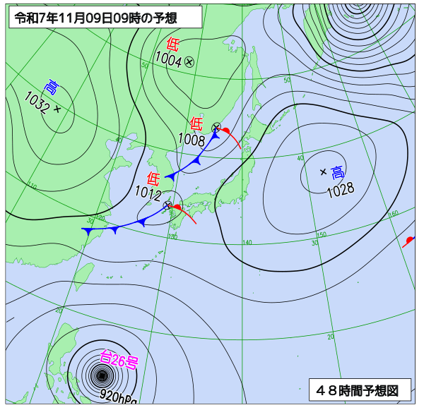 48時間天気予想図