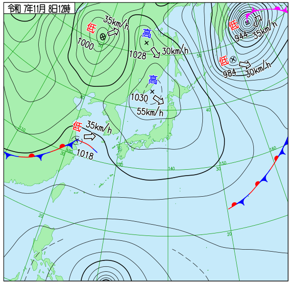 今日の天気予想図