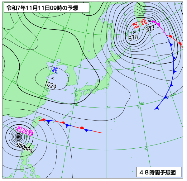 48時間天気予想図