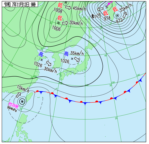 今日の天気予想図