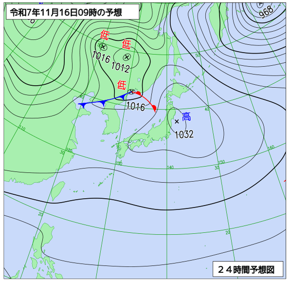 24時間天気予想図