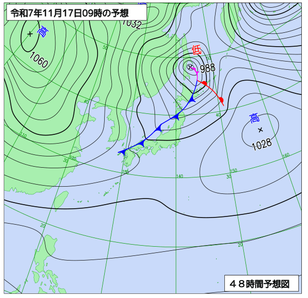 48時間天気予想図