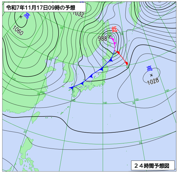 24時間天気予想図