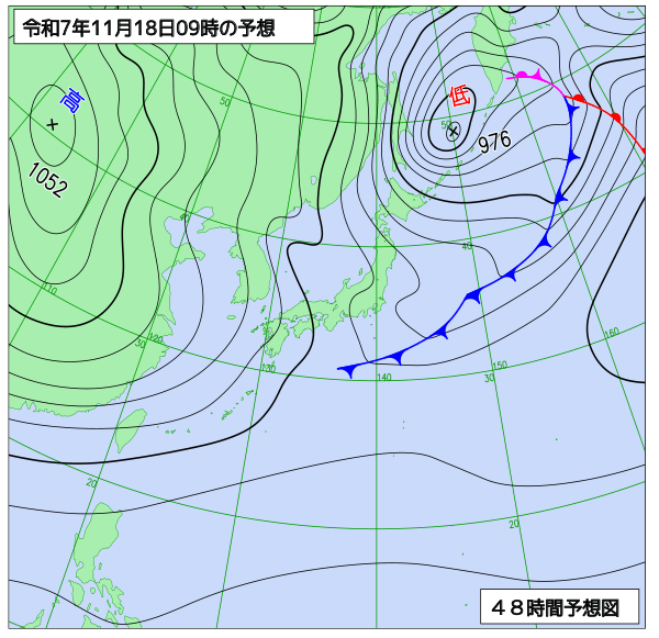 48時間天気予想図