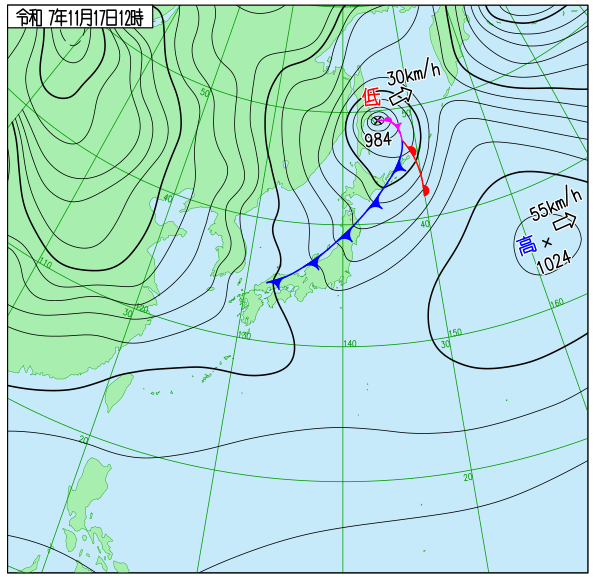 今日の天気予想図