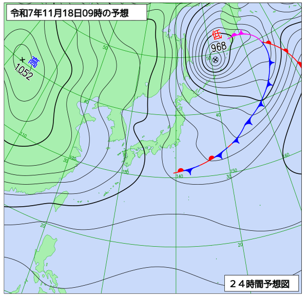 24時間天気予想図