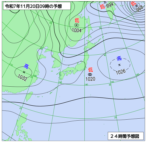 24時間天気予想図
