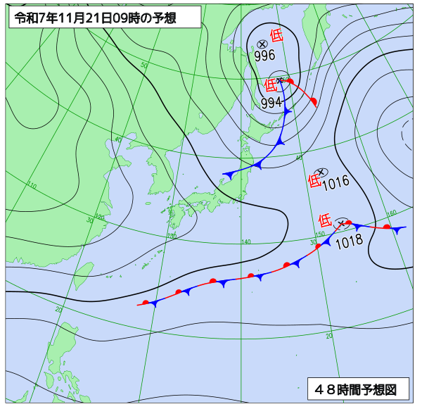 48時間天気予想図