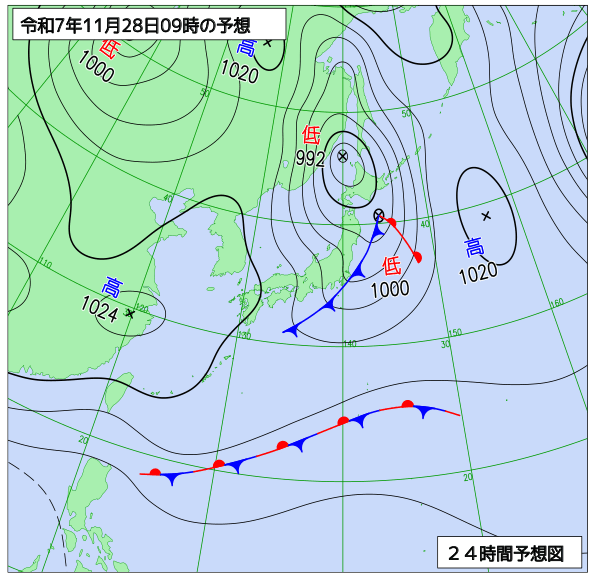 24時間天気予想図