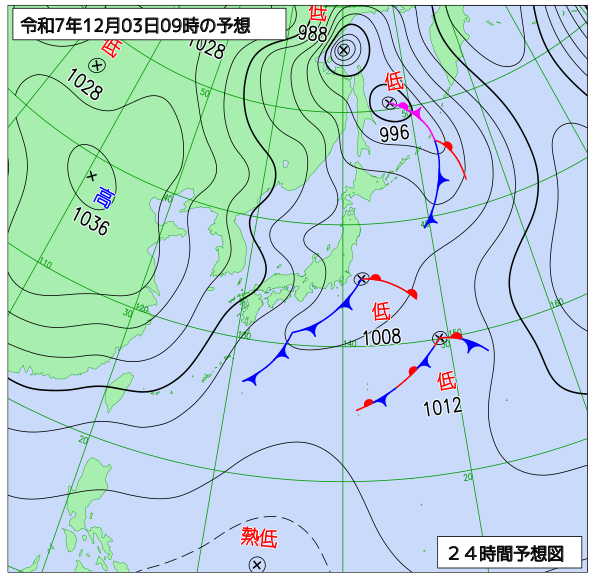 24時間天気予想図