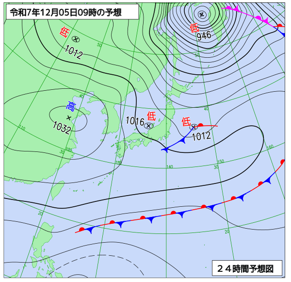 24時間天気予想図