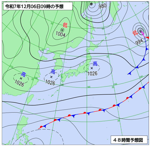 48時間天気予想図