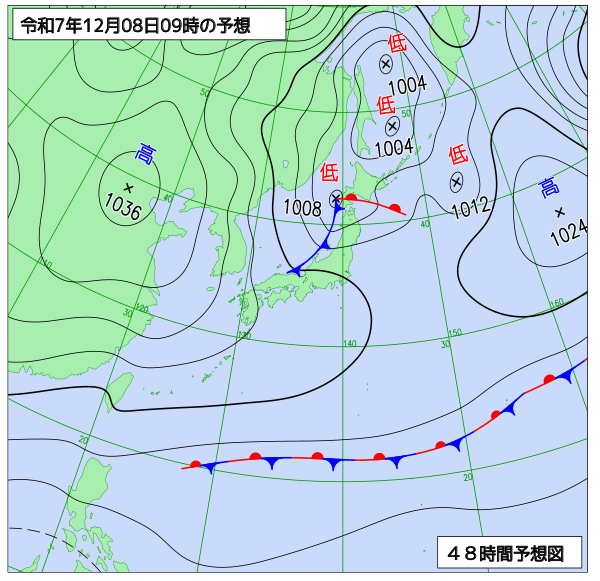 48時間天気予想図