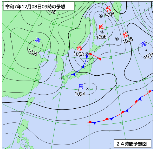 24時間天気予想図