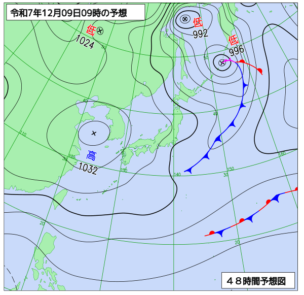 48時間天気予想図