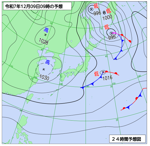 24時間天気予想図