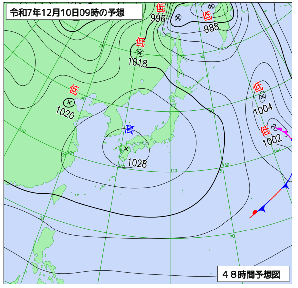 48時間天気予想図