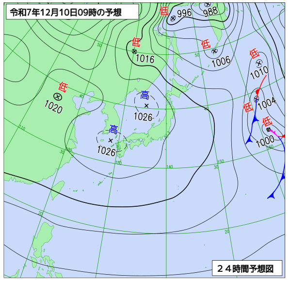 24時間天気予想図