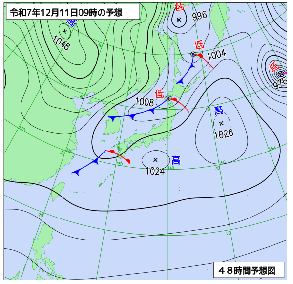 48時間天気予想図