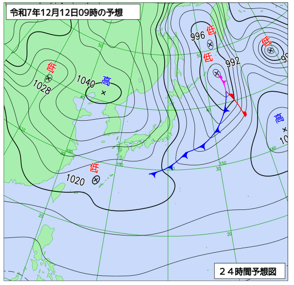 24時間天気予想図