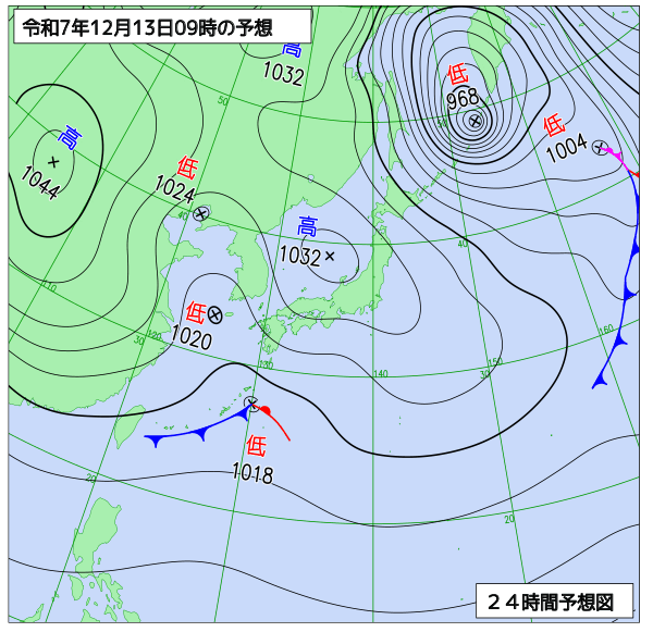 24時間天気予想図