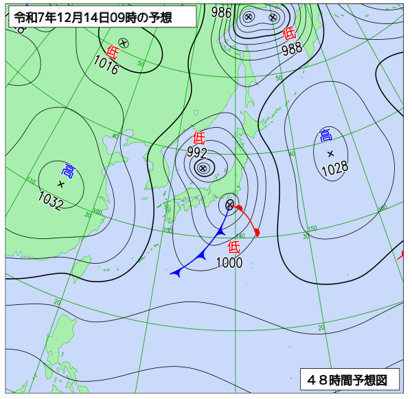 48時間天気予想図