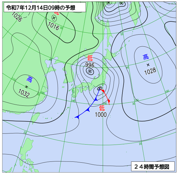 24時間天気予想図