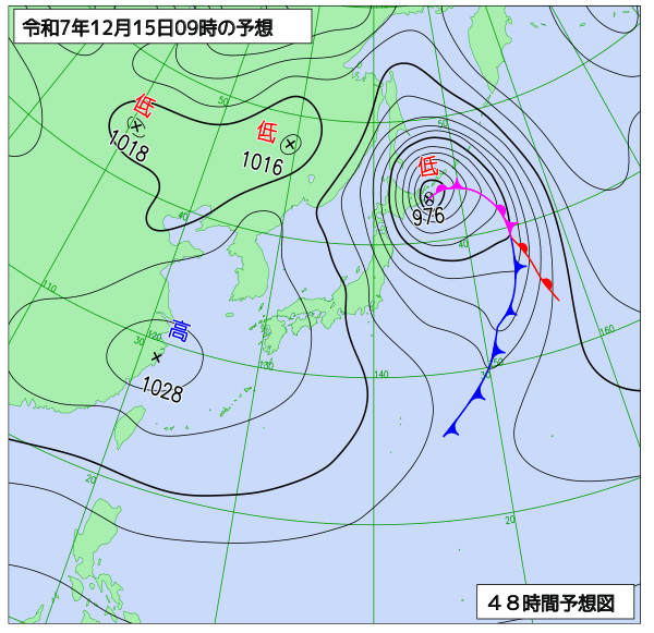 48時間天気予想図