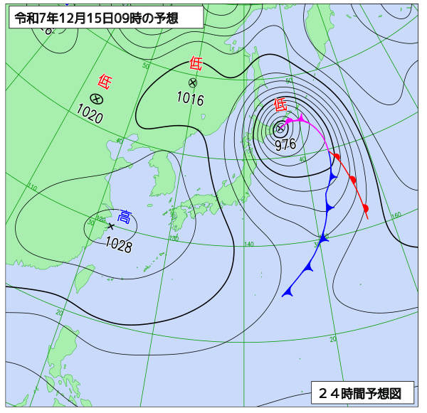 24時間天気予想図