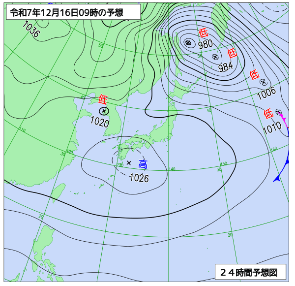 24時間天気予想図