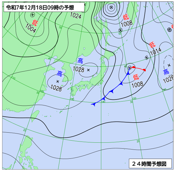24時間天気予想図