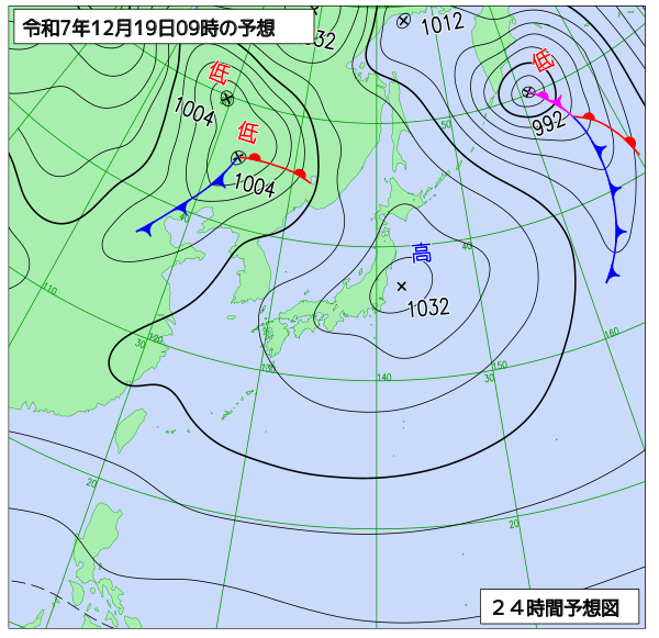 24時間天気予想図