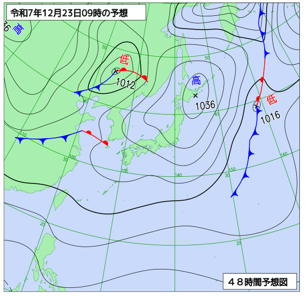 48時間天気予想図