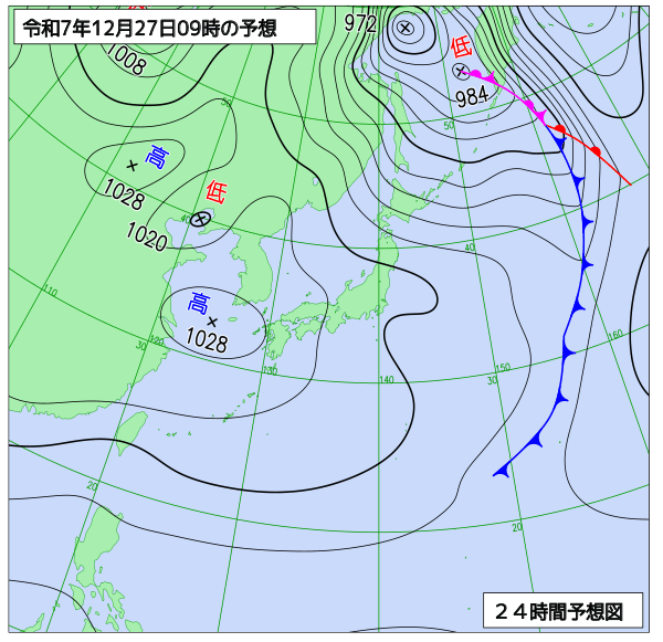 24時間天気予想図