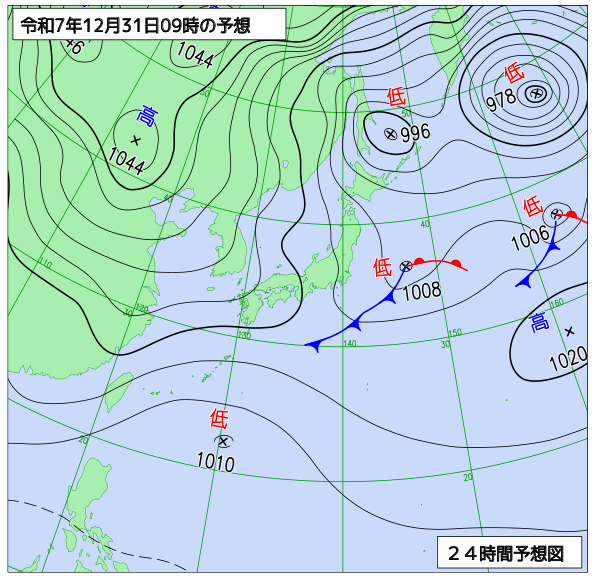 24時間天気予想図