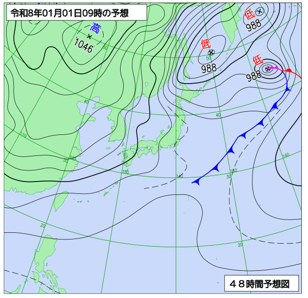 48時間天気予想図