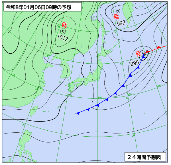 24時間天気予想図