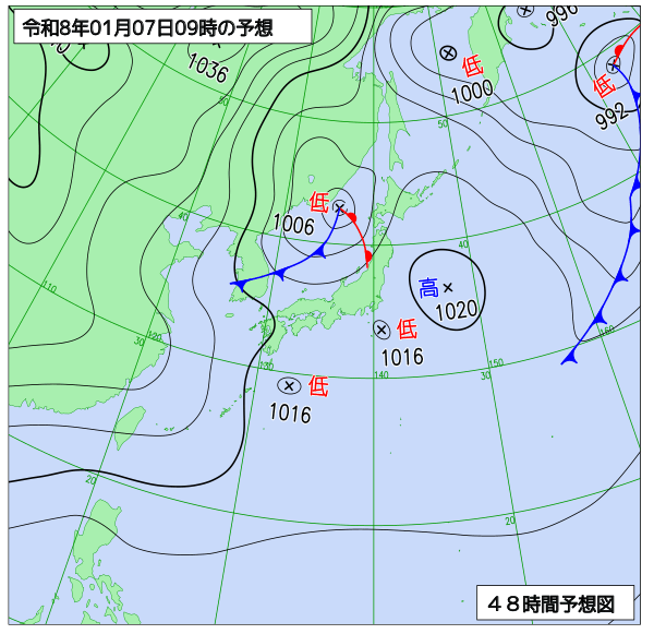 48時間天気予想図