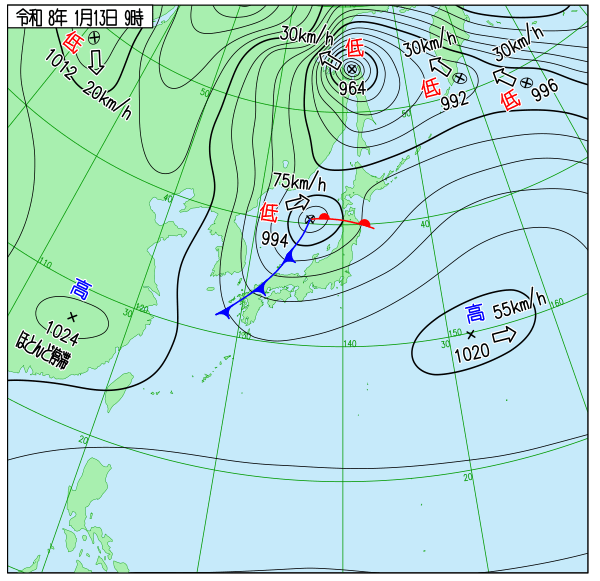 今日の天気予想図