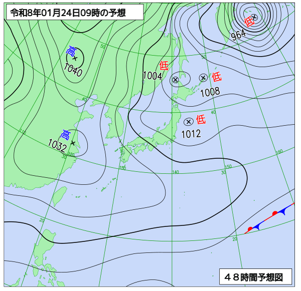 48時間天気予想図