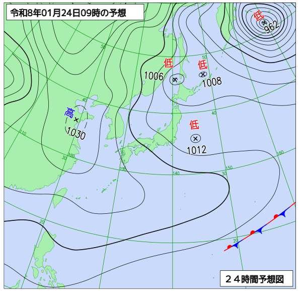 24時間天気予想図