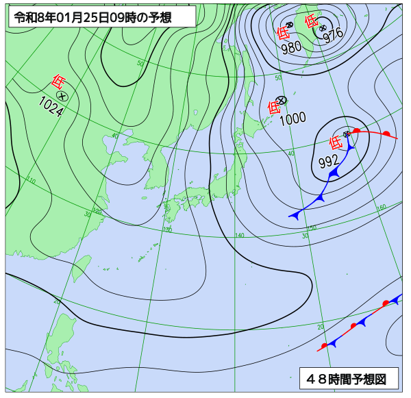 48時間天気予想図