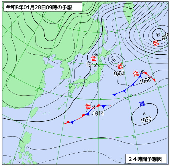 24時間天気予想図