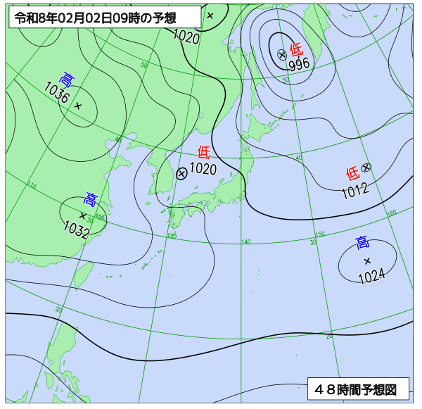 48時間天気予想図
