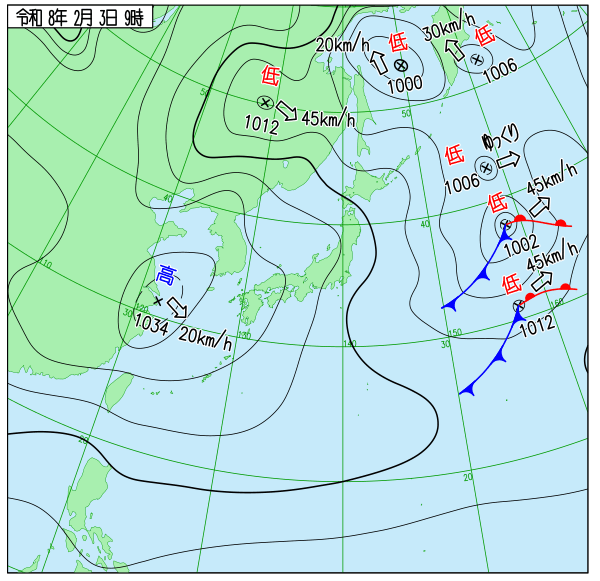 今日の天気予想図